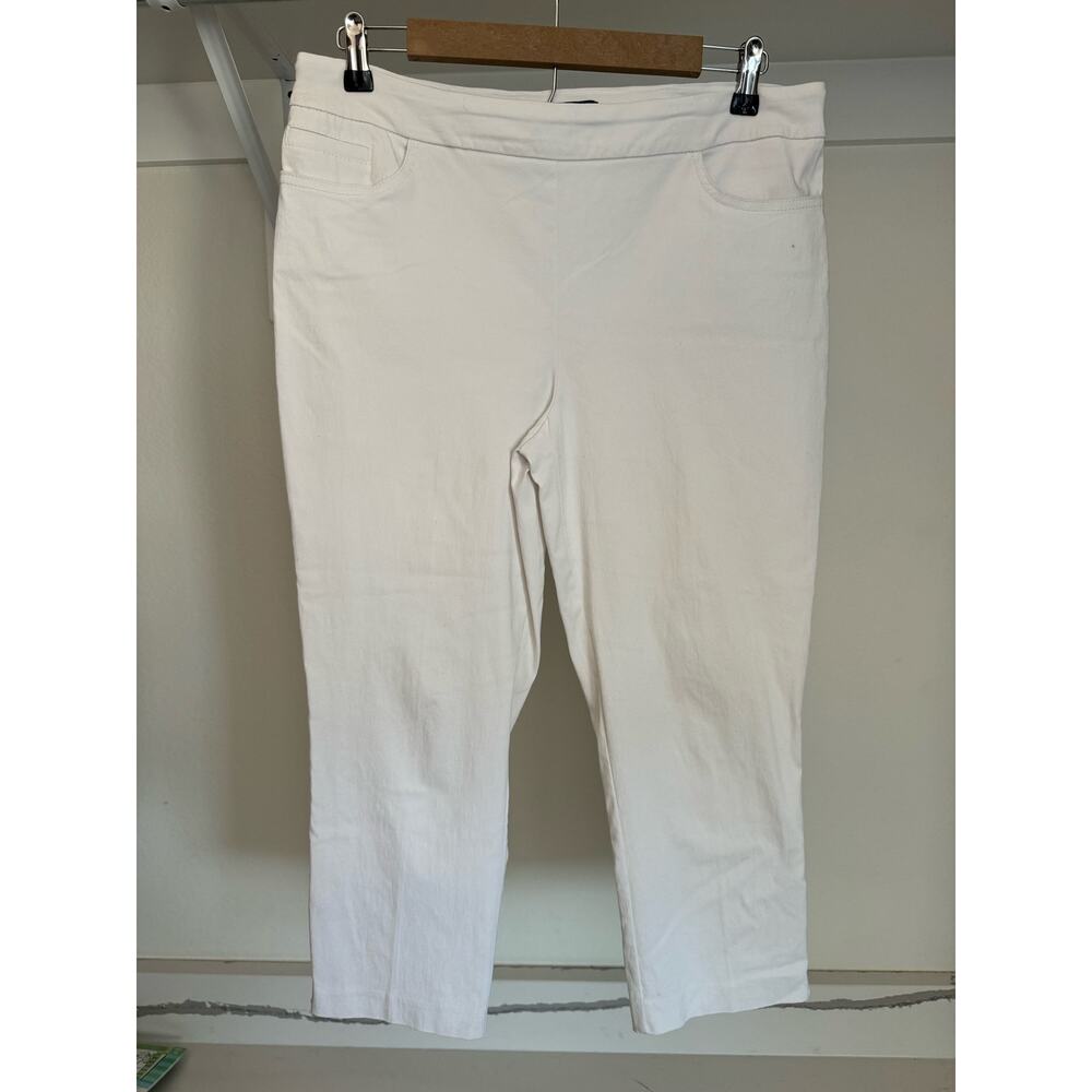 Renuar Women's Capris White Stretch Waist Dress Pants‎ Size 12